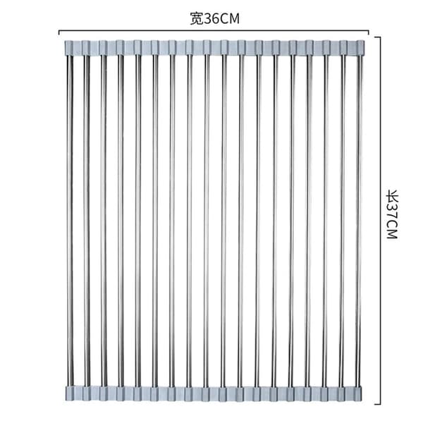 Foldable Stainless Steel Dish Drying Rack - Heat Resistant Mat, Space-Saving Sink Cover for Kitchen