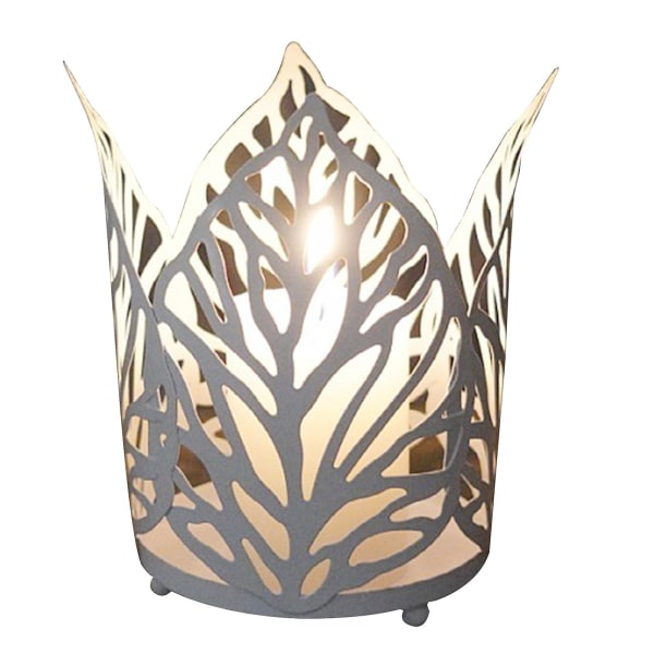 WhiteHollow Leaf Kynttilänjalka Metalli Kynttilänjalka Ornamentti Koti Juhlapöydän Koriste LahjatarvikkeetValkoinen
