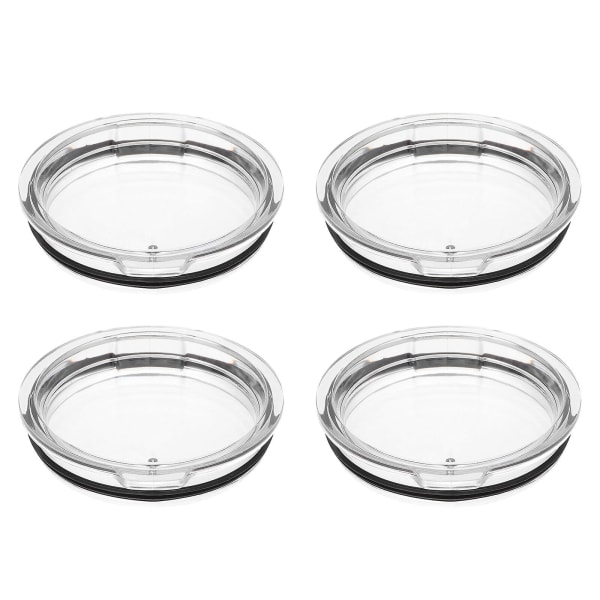 4 stk. Gjennomsiktige Te-Krus Varme Kaffebegerlokk Plastmotstandsdyktige Lokk Deksel Erstatningslokk Kaffebeger Tum transparent 8.8X2CM