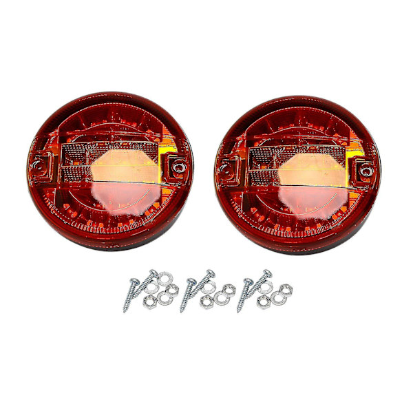 2x 5 tommer LED runde hamburger baglygter LED trailer baglygte