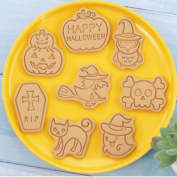 Set med 3 Halloween-kakformar för kök, bakning, kakor, kakverktyg, barn, set med 3