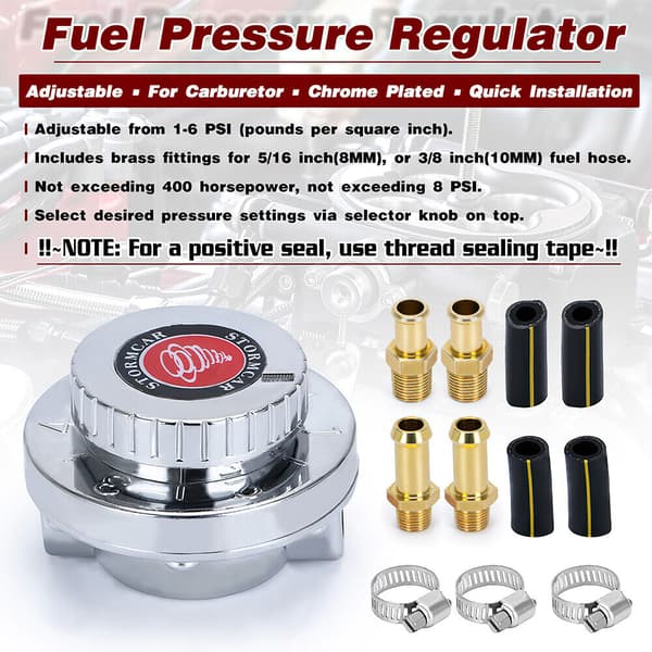 Universal Manuel Justerbar Brændstoftryksregulator Kit til Karburatormotor UK