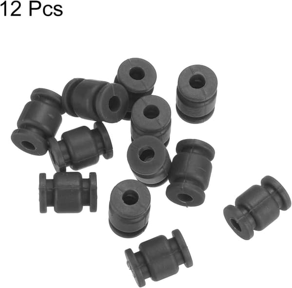 Anti-vibrations stødabsorberende dæmpende gummikugler M3x13mm til RC Quadcopter FPV Gimbal Kameramontering, Sort/pakke med 12 sorte