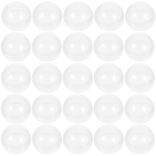 50 st genomskinliga plastkulor Tvinnade runda kulor för flera ändamål klara, fyllbara gripkulor 5x5 cm 5X5cm