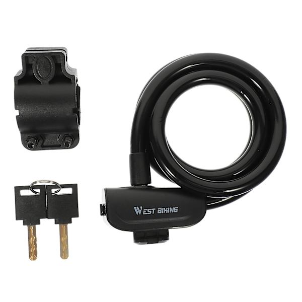Cykeltilbehør Elcykeltilbehør Anti Kabel Låse Låsekabel Cykellås Kæde Sort 120X1.3X1.3CM