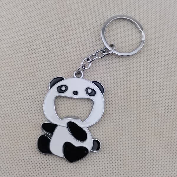 10 stk Panda Nøglering Åbner Bærbar Panda Øl Soda