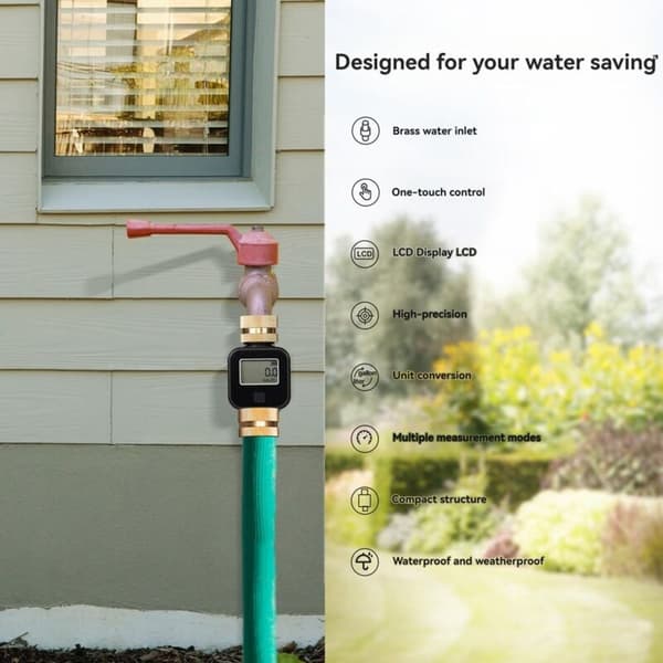 Practical Water Meter for the Garden, 4 Water Consumption Control Modes, Digital Flow Meter