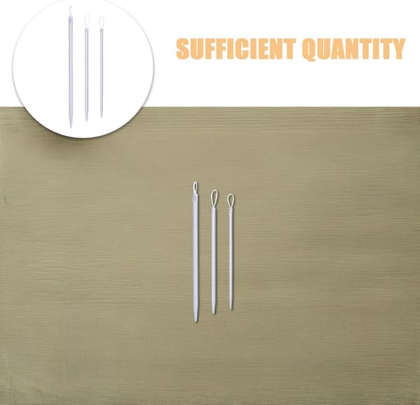 9 Pieces Large Eye Nylon Wool Threading Needles, Medium and Small Sizes