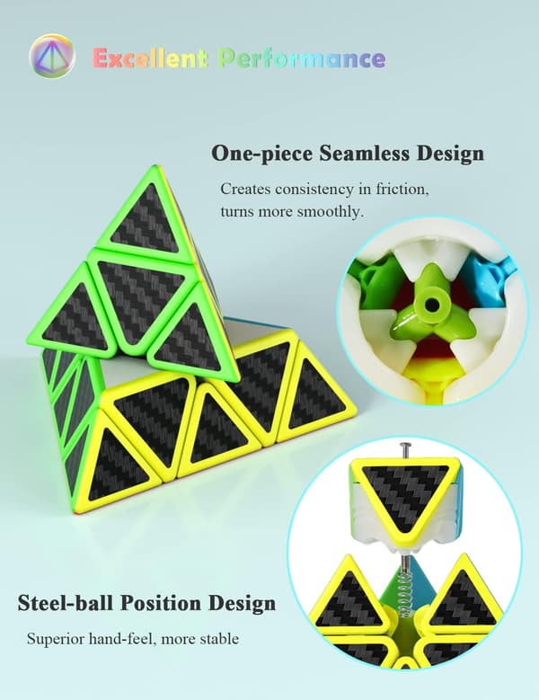 (Karbonfiber) [4-pakning] Speed Cube-sett, Speed Cube 2X2 3X3