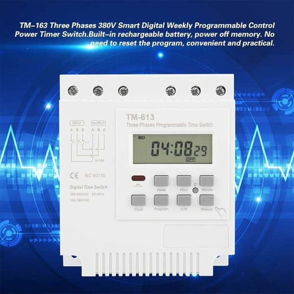 Programmerbar timer - 380V timer TM-163 tidsbryter for 350-420VAC trefasemotor