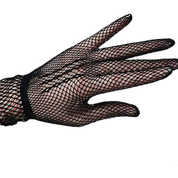 Svarta - Fiskgarnsspetshandskar - Långa Mesh-handskar