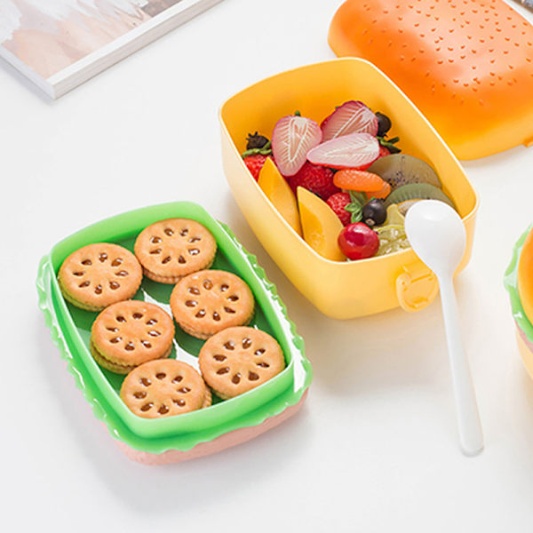Hampurilaislounasrasia Kaksikerroksinen Burger Bento -rasia Voidaan käyttää mikroaaltouunissa B