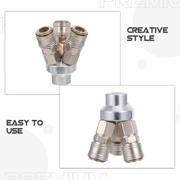 Quick Connect Steel T-fitting Air Hose Splitter Pneumatic Manifold for Workshop Garage Compressor and Pipe