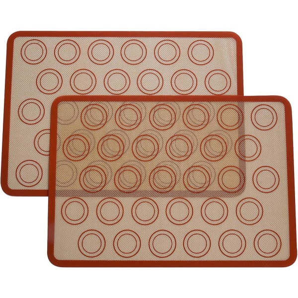 Bakmatta av silikon för macaron kaka, non-stick matta stor 420295 mm för makron/kaka/bröd, värmebeständig silikon bakmatta för ugn & mikrovågsugn