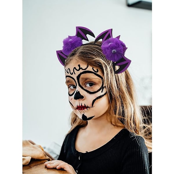 Halloween Flaggermus Hodebånd Plussj Flaggermus Hodebånd Lilla Hårbånd Søt Halloween Kostyme Hodeplagg Cosplay Maskerade Fest