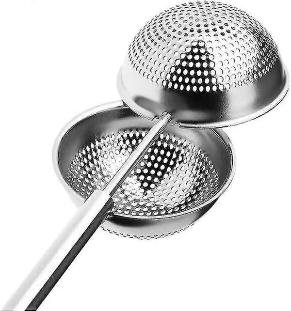 Tesil Infuser Push Rustfritt Stål Uttrekkbar Teball Løsbladste Sil Te Tilbehør (sølv) (2stk)