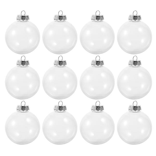 12 stk Julepynt Kule Ornamenter Dekorative Kuler Julerfestgaver DIY Klar Plast