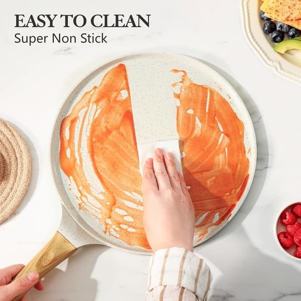 26 cm Crepe Pan - Induction Compatible - Crepe Maker with Batter Spreader