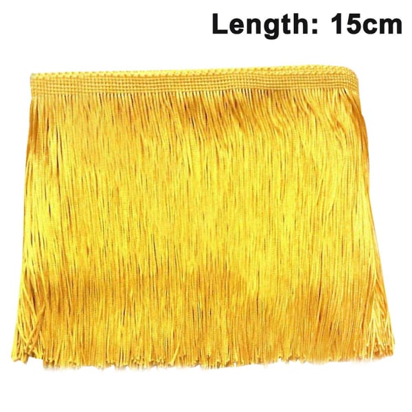 10m sömnad franskant - frans tofs 15cm/10cm bredd för kjol Bröllopsklänning Lampskärm Dekoration Gyllene 15cm Golden 15cm