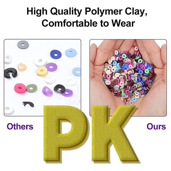Flat Clay Heishi-perler Passer Kompatible med smykkefremstilling Academy Disc Beads Rainbow Gummi-perler Gjør-det-selv-håndverk