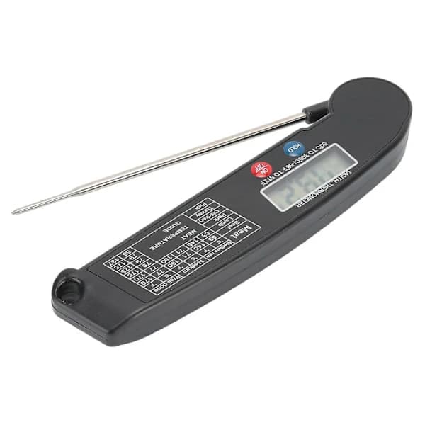 Digital Meat Thermometer Waterproof Instant Read Foldable Probe for Kitchen Cooking BBQ Grilling Black