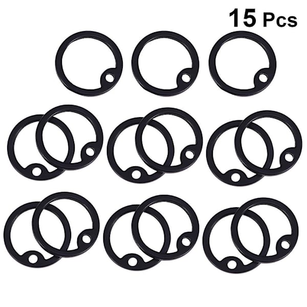 15 kpl Silikonisia nimilappuja, koiran nimilappujen äänenvaimentimia, pyöreitä lemmikkieläinten nimilappujen äänenvaimentimia, musta, 3,9 x 3,9 cm