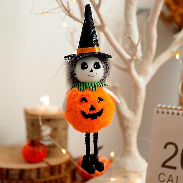 Halloween-hymyilevä kurpitsa kääpiö nukke riipus söpö piirretty haamu kääpiö elf riipus noita
