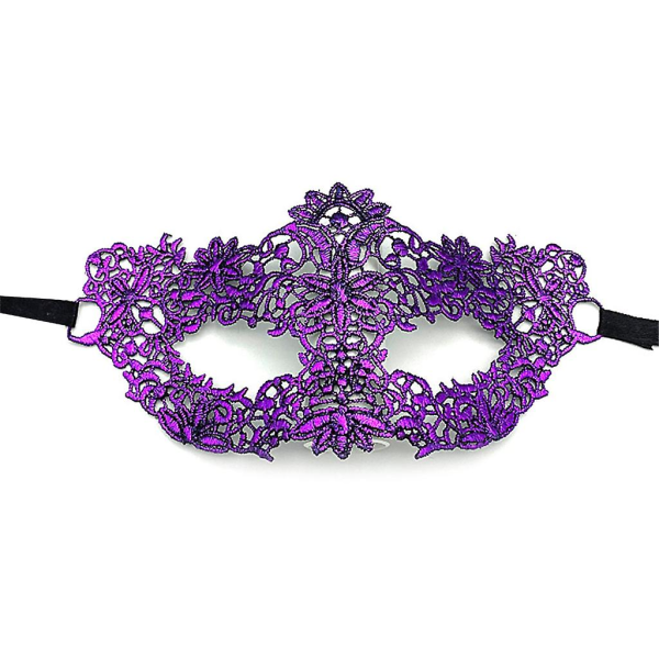 PurpleLace Mask Soft Lace Mask Halloween Masquerade Mask Lace Eye Mask Half FacePurple