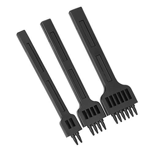 3 pcs 4mm Leather Craft DIY Tools 2/4/6 Prong Chisel Steel Sewing Hand Hole Punch Tool Black Prong Set Diamond Lacing Stitching Punch Set{HW}