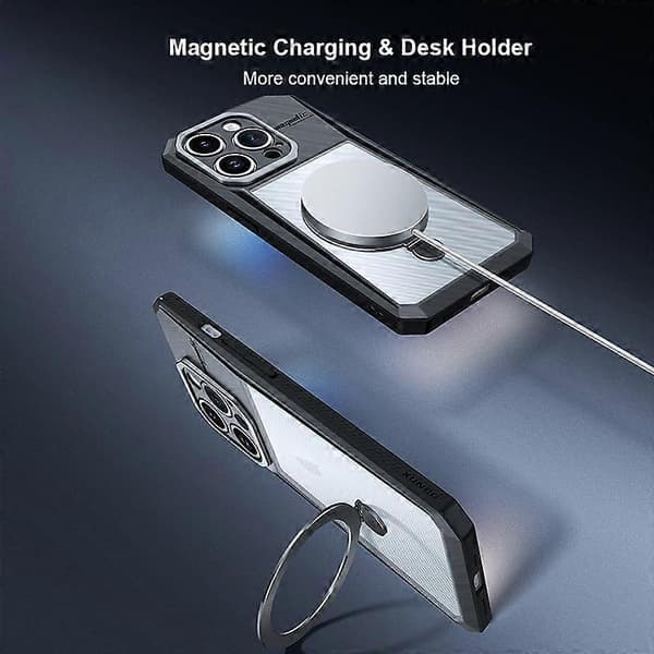 XUNDD Stand Case for iPhone 14 Pro Max Cover Compatible with MagSafe PC+TPU Phone Case