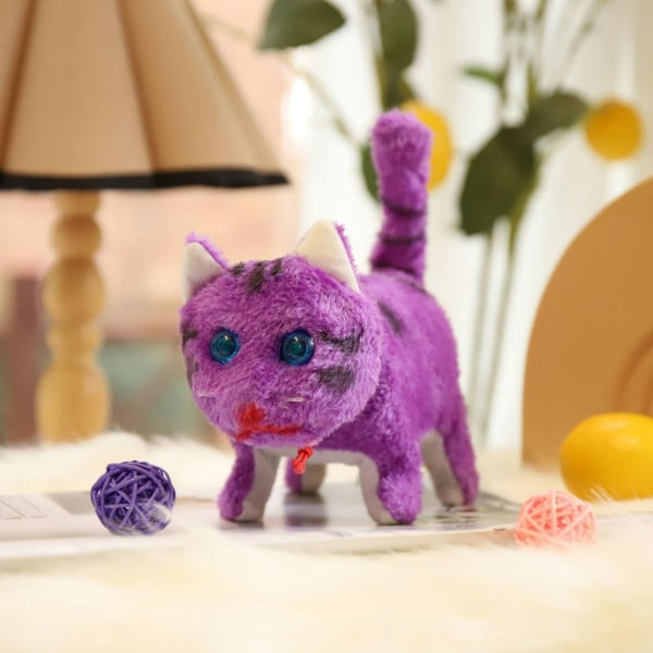 Pehmeät elektroniset kissanlelufiguurit leluille Purppuraiset interaktiiviset lelut