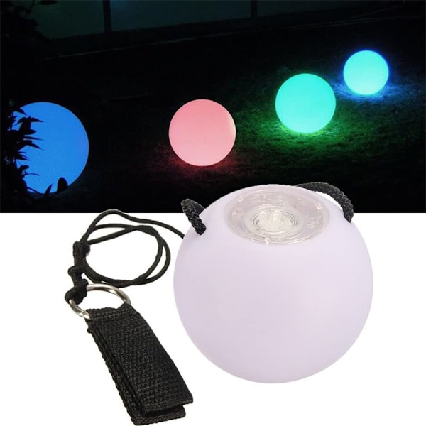 Blød Spindende Glow Poi til Begynderbørn og Professionel Regnbue Fade og Høj Strobe Spindende LED Glow Legetøj Lysende Bolde 2 stk
