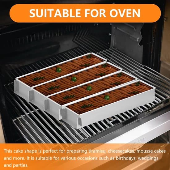 Kakeform - 1 rektangulær bakeplate, justerbar moussekakeform med avtakbare sidepaneler for tilberedning av kake, brød, tiramisu (30 cm)