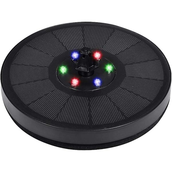 Flerfärgad Solcellsdriven Trädgårdsfontän Med 6 LED-lampor, Solcellsfontän Med 7 Effekter, Ellagring, Utomhus Solcellsfontän, Trädgårds Fågelfontän