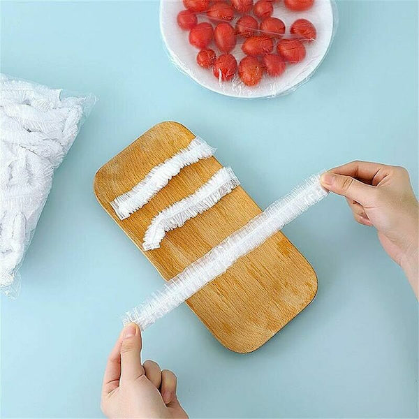 100 stk Matdeksler Transparent Plast Elastisk Strekk Matdeksler Gjenbrukbar Matstrekkfolie Beskytt Grønnsaker Frukt Kjøleskap Oppbevaring