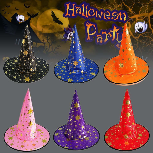 Halloween-bronssattu noita- ja velhohattu, naamiointikorkki, roolipelivarusteet, oranssi