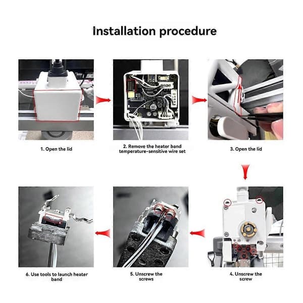 Til A1/A1mini Hotend Opgraderingssæt 24V 80W, Keramisk Varmeplade og Termistor til 3D-printer