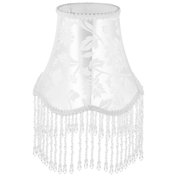 Fringe Lampskärm Ersättning Vacker Pärlbandskant Lampskärm För E27 Bordlampor Vit 25X25CM White 25X25CM