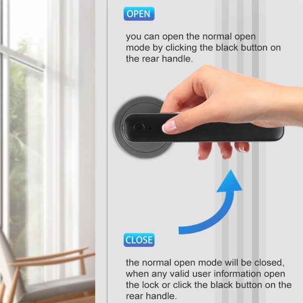Fingerprint Smart Dørlås, Nøgleløs Bluetooth Dørknap, Biometrisk Dørgreb Lås Op Med Fingerprint