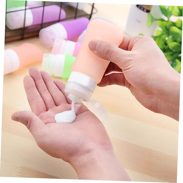 12 st reseflaskor i silikon, dispenserflaskor med dragkedja, lotion, schampo, balsam