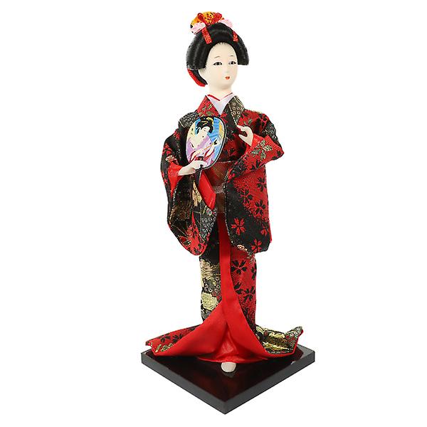 Pöytäpeite apanilainen nukke kimono nukke geisha itämainen nukke sushibaarin koristeet japanilainen Maiko DollB Black 27X10X10CM