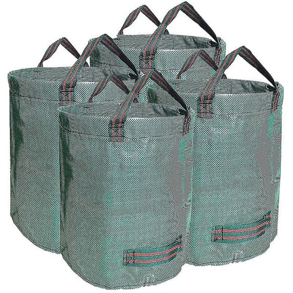 4 pakke 72 gallons hageavfallsposer, gjenbrukbare gårdssekker Kraftig vanntett hagebladpose Wi