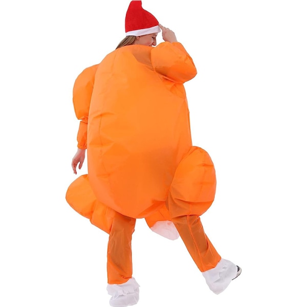 Puhallettava puku aikuisille Oranssi puhallettavat Halloween-asut Turkki Blow Up Suit -juhlapeli Fat Animal Cosplay Turk