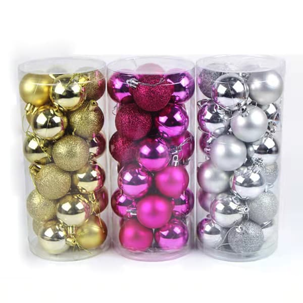 Bleu du lac 3cm 24-pack Assorted Christmas Baubles with Pendant