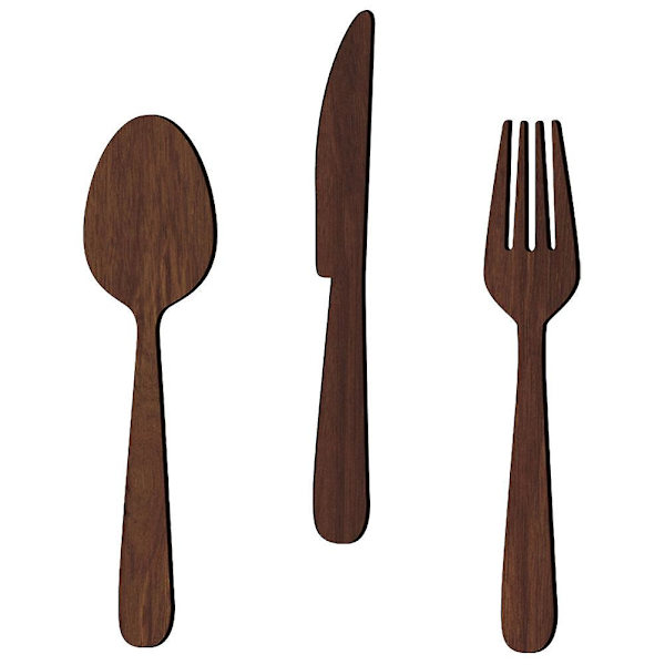 1 Set Träköksredskapsskylt Väggdekor Rustik Utskuren Köksväggdekor Brun 140.5X9.9X0.5CM