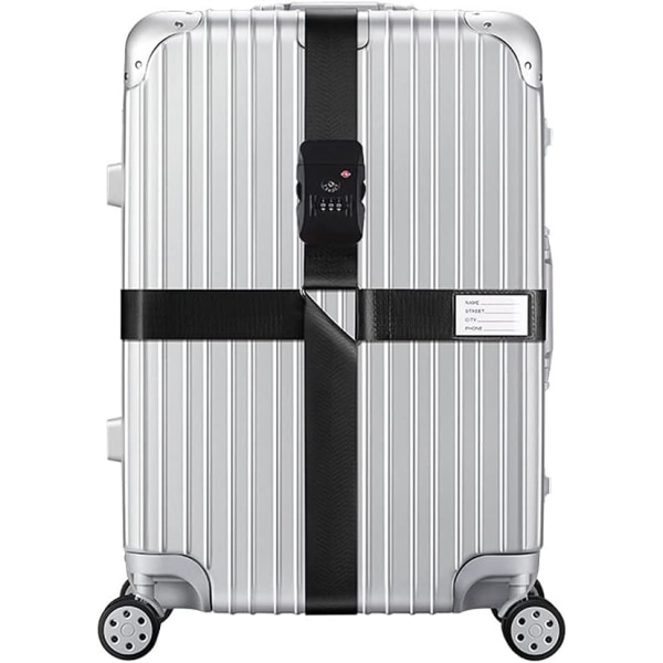 Godkänd med lås Justerbara resväska bälten resväska taggar med namn ID-kort packningsremmar för resväskor Rem T
