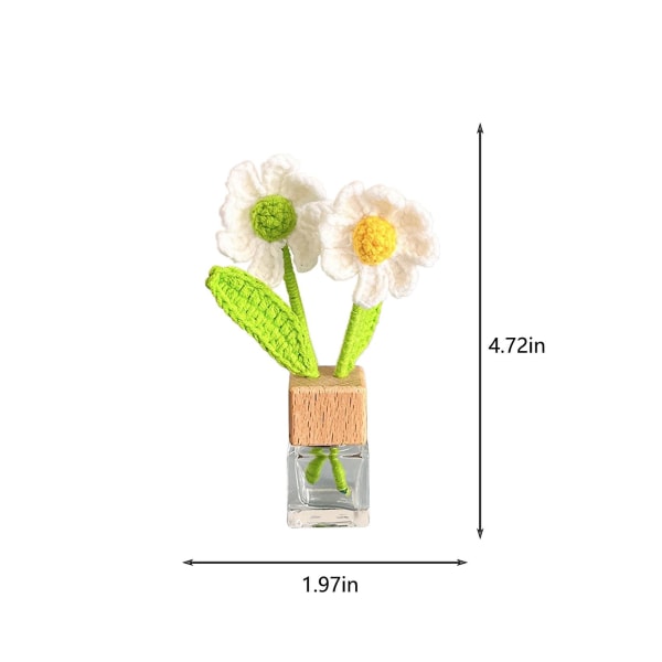 Auton kudottu aromaterapia-simulaatiokimppu tuuletusaukko-kiinnikkeellä, mini-kudotut tulppaanit, auringonkukka ja kukka C