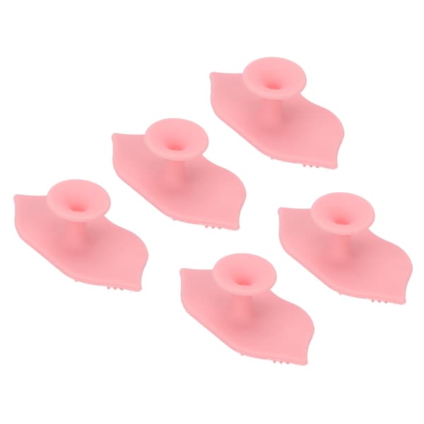 5-pack Silicone Lip Exfoliating Brushes with Suction Cup, Flexible Soft Lip Scrubbers, Deep Cleansing Exfoliating Brush Tool