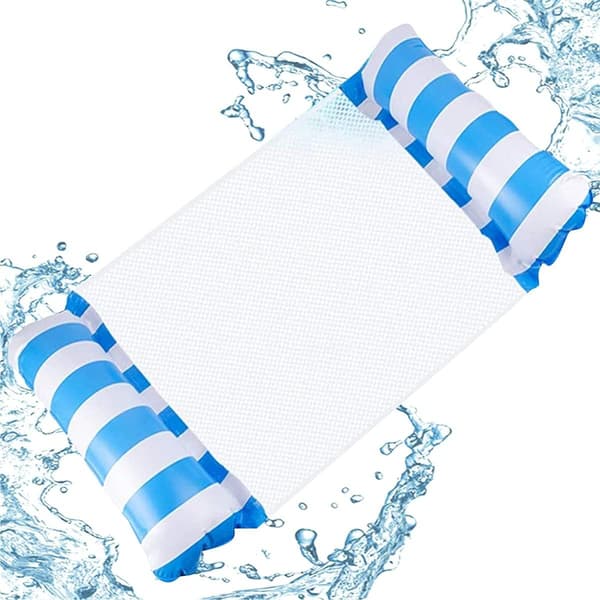 Water Hammock, Inflatable Floating Bed, Pool Lounge Hammock, Inflatable Floating Pool Hammock for Adults Blue