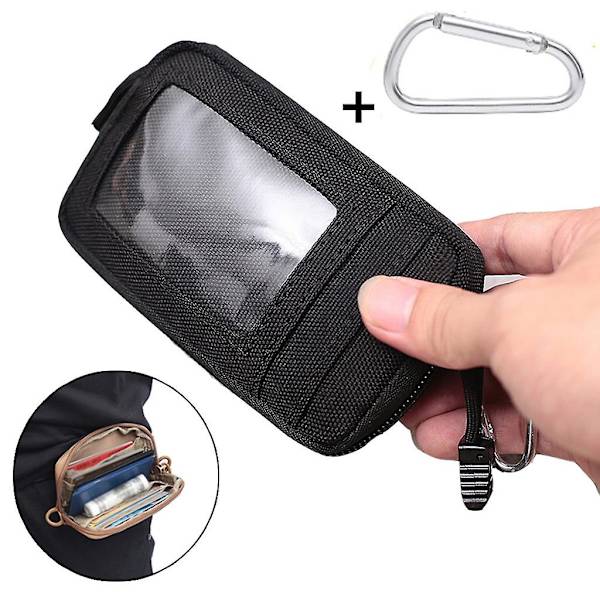 Rejsepengepung Korttaske Taktisk EDC-Pouch Camping Vandreture Vandafvisende  Taljepose Sort Farve